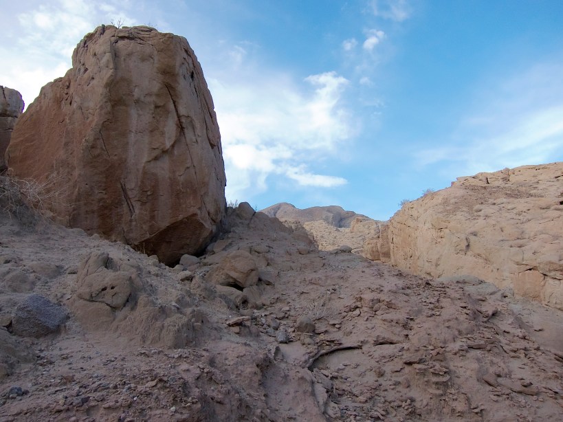 The climb starts with some scrambling