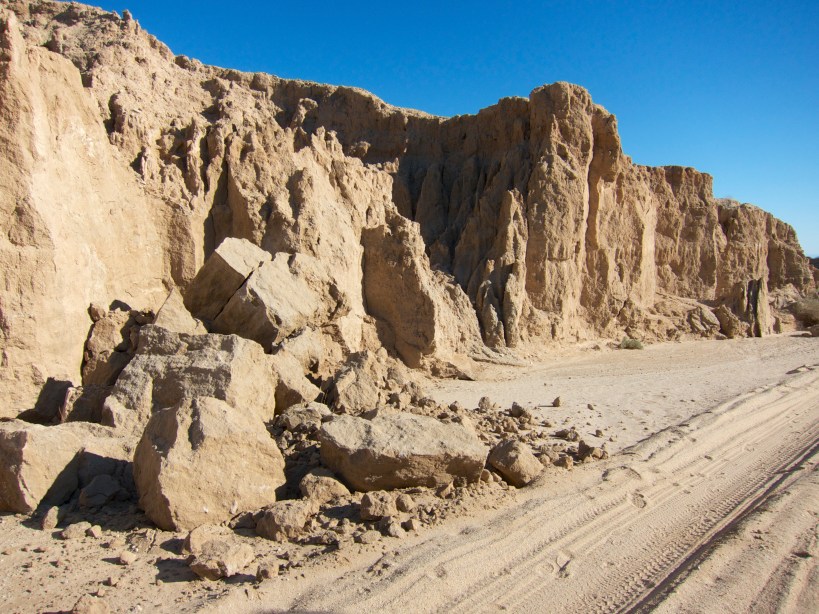 Washouts eroding the valley walls