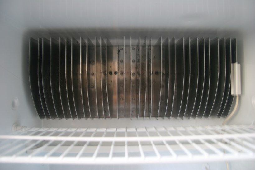 Clean fins free of ice and back to normal