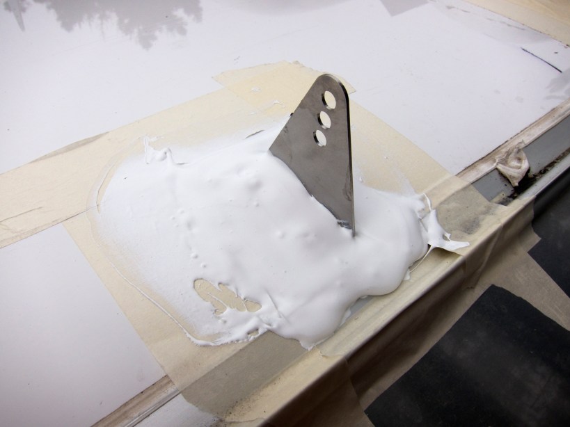 Panel mounts prepped with waterproof sealant.  