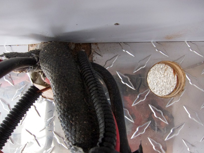 Awaiting wires from the bathroom