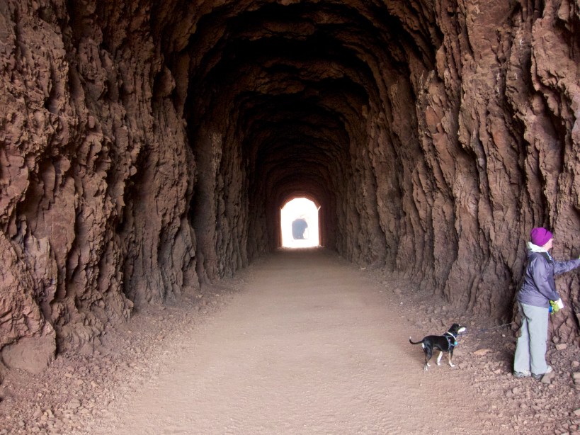 Inside one of the tunnels