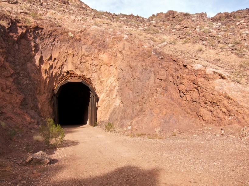 Approaching one of the five tunnels