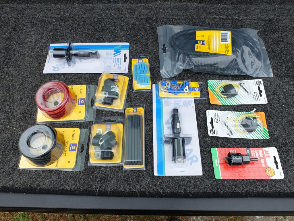 A variety of supplies needed for the project