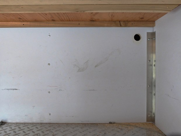 One of the holes awaiting the 12volt socket