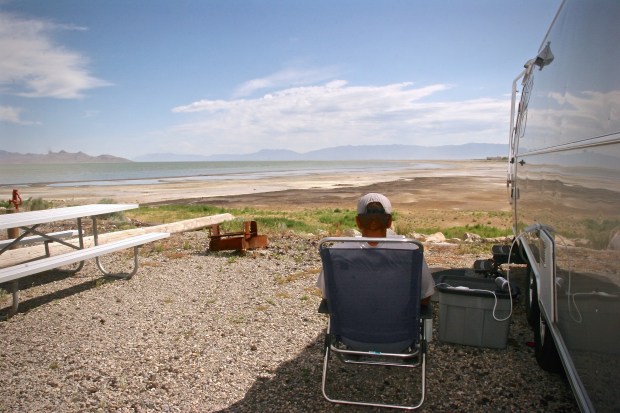 Our campsite at Great Salt Lake marina